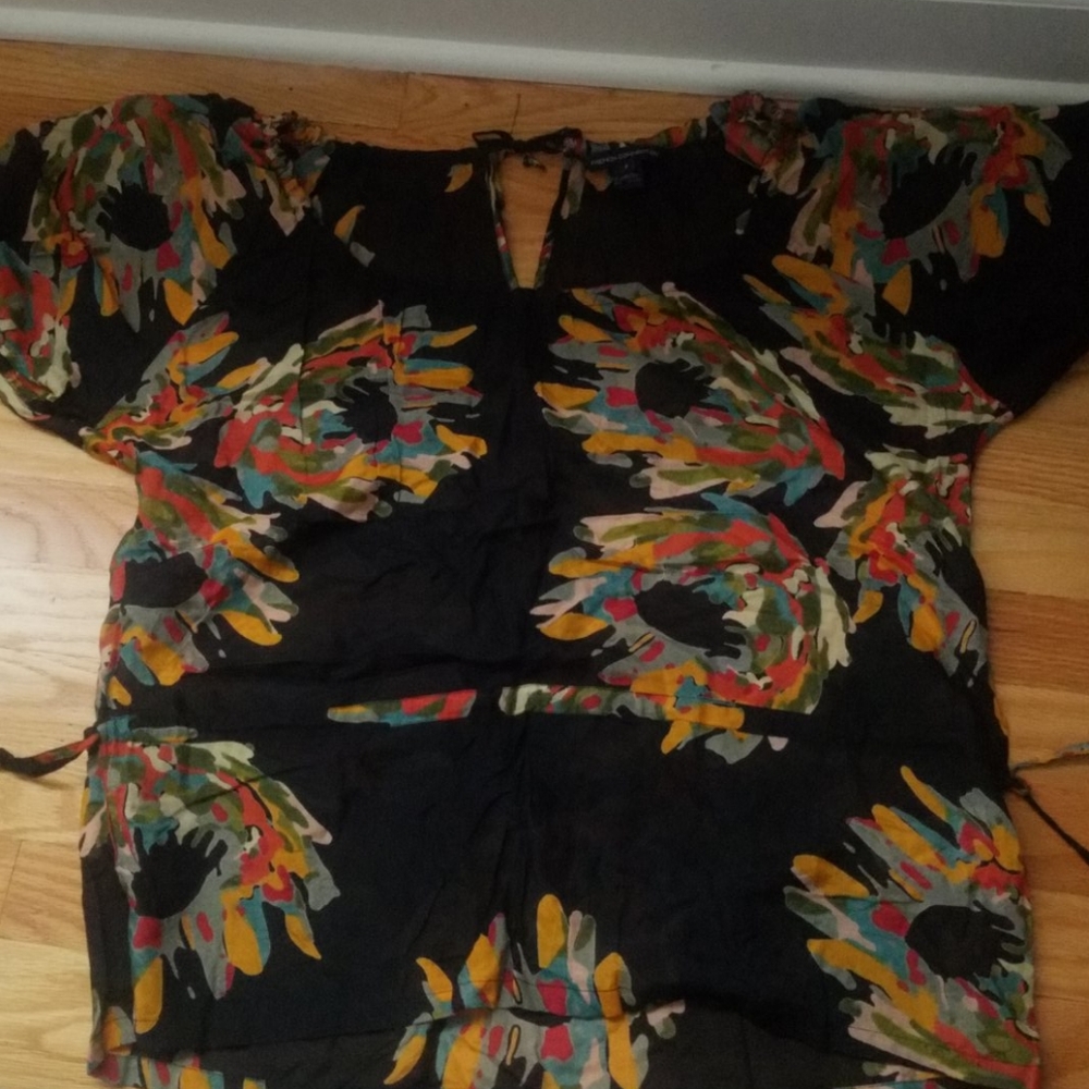 French Connection Navy Floral Blouse